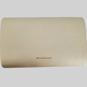 CXL by Christian Lacroix Madison Smooth Clutch Detachable Chain Gold Evening Bag